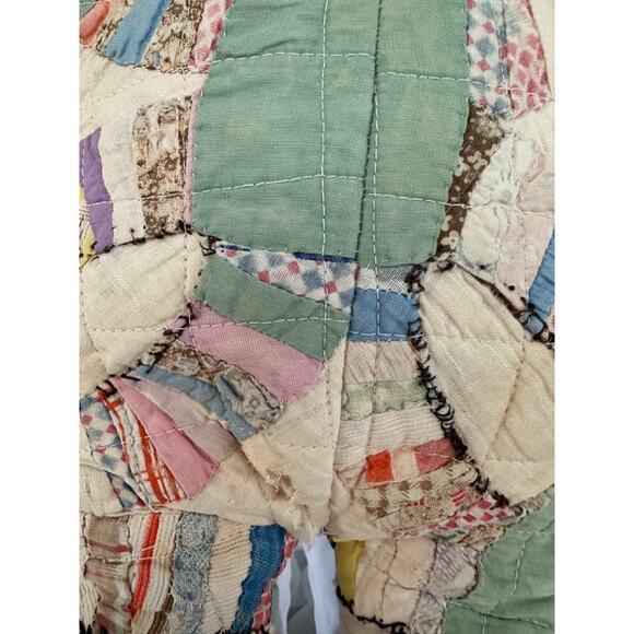 Vintage Teddybear PATCHWORK Calico Feedsack Hand Made Cotton Shabby Chic Country - Picture 6 of 11
